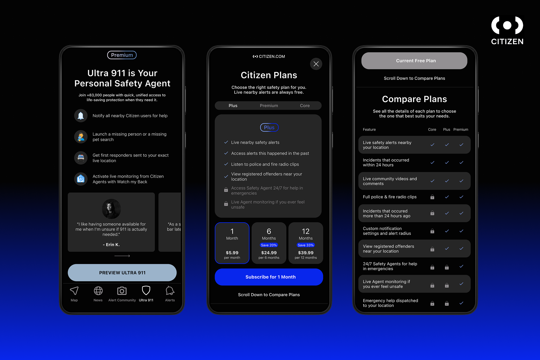Transparent paywall redesign for a mobile safety app