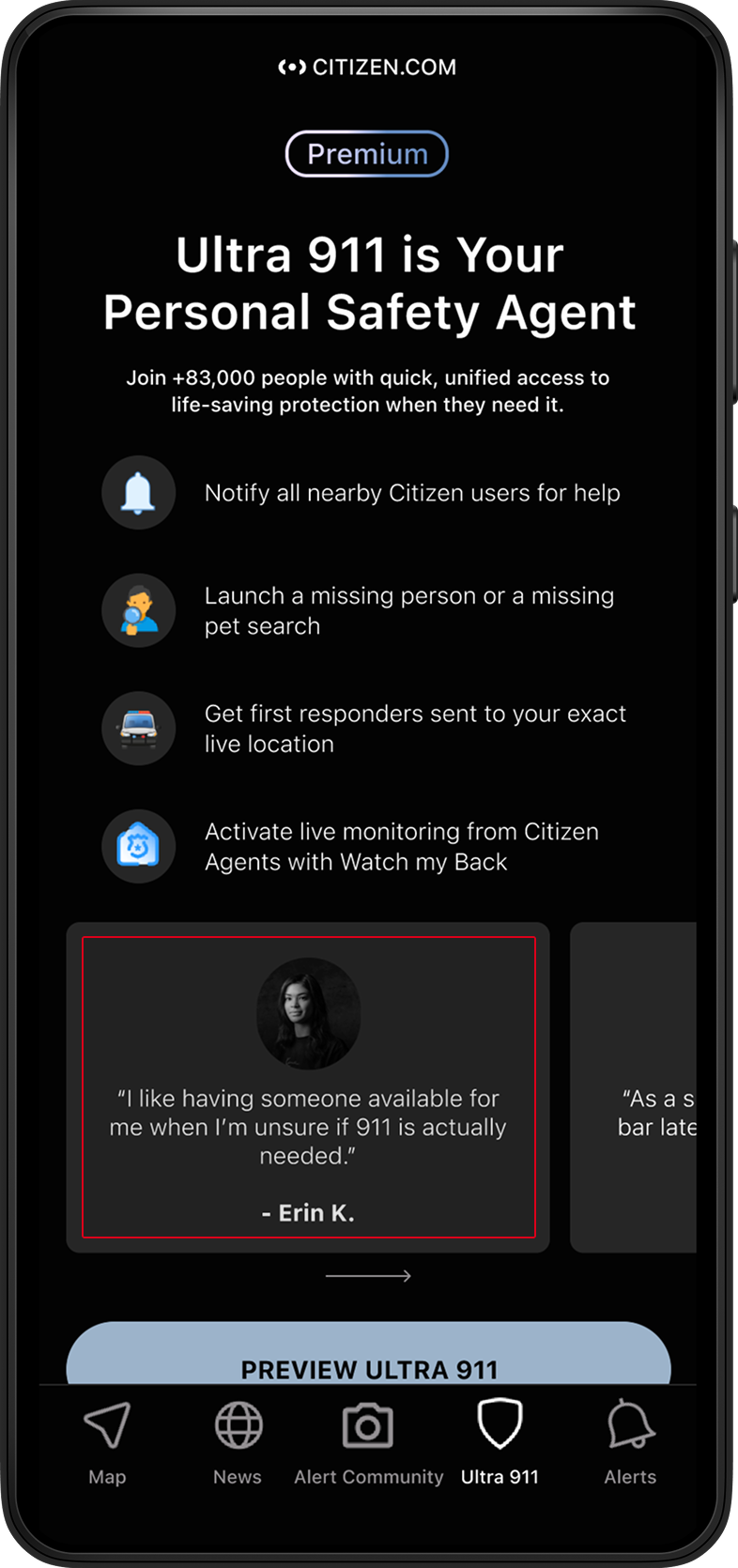 Initial prototype screen 1
