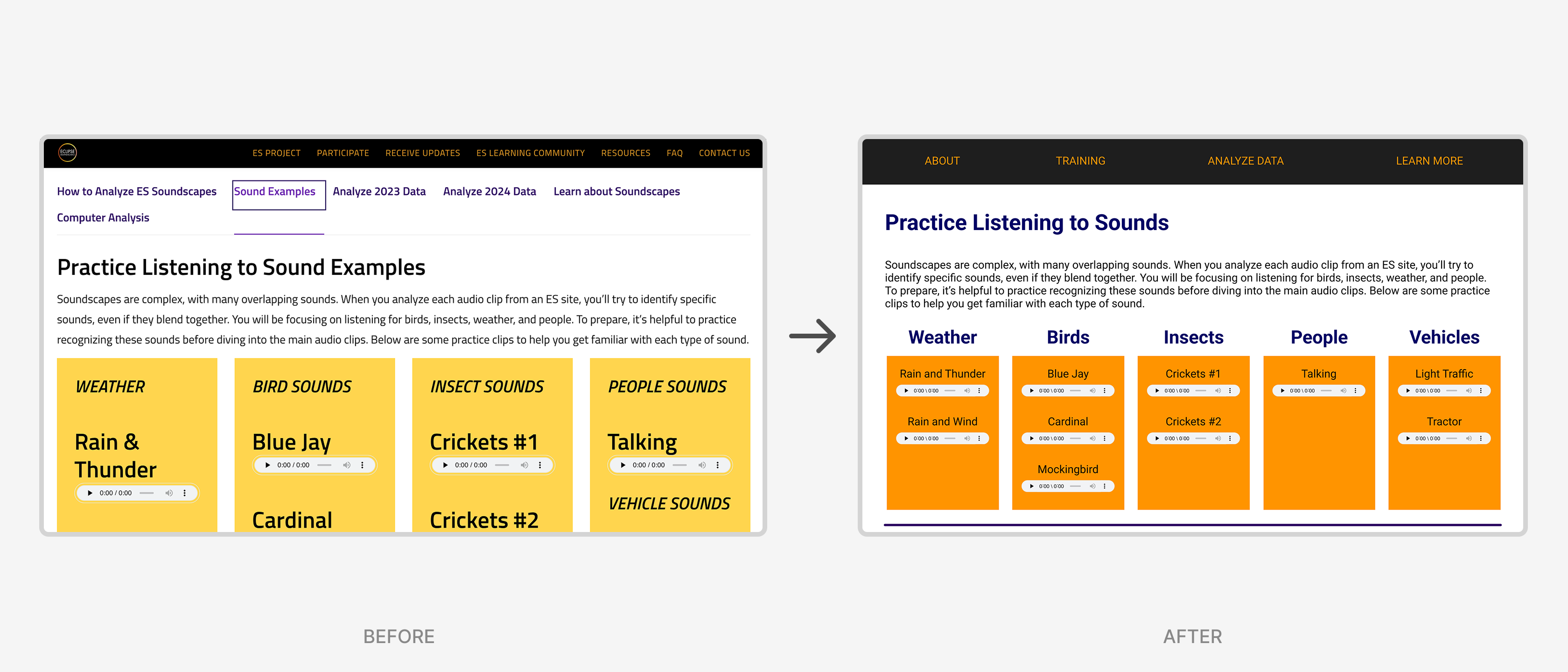 Revised buttons and visual design screen