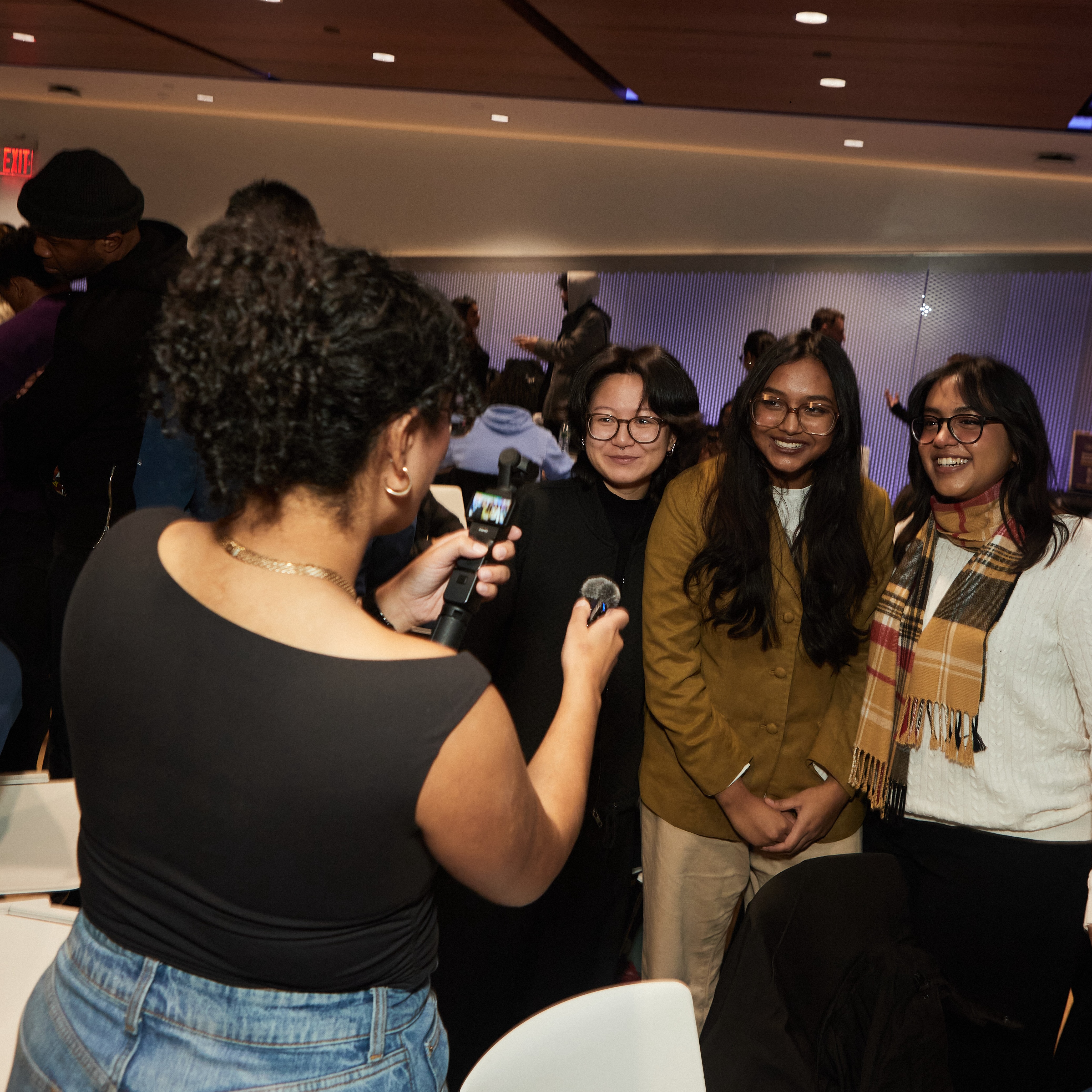 Charlene being interviewed at the showcase