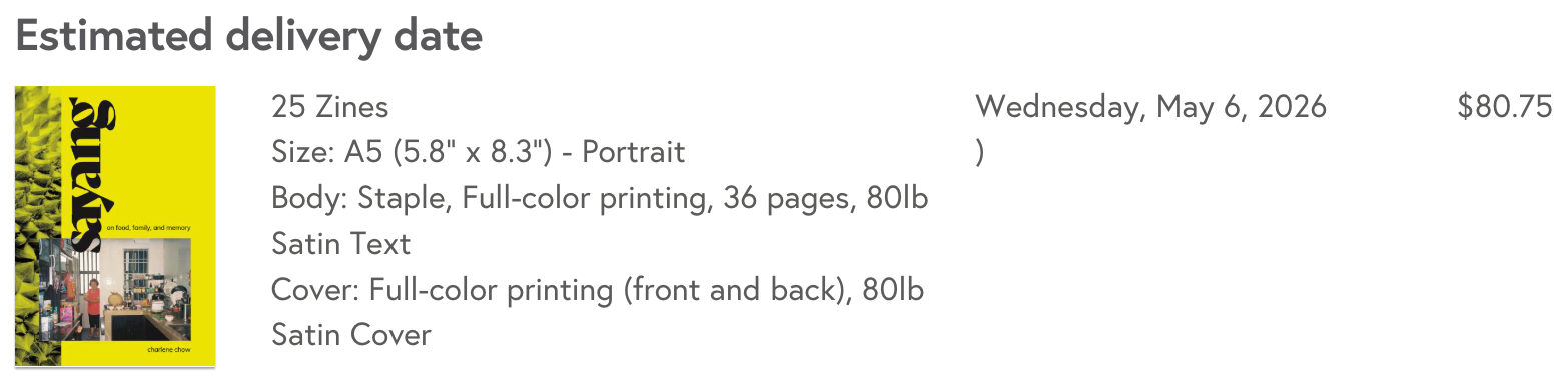 Mixam printing specs and shipping estimate