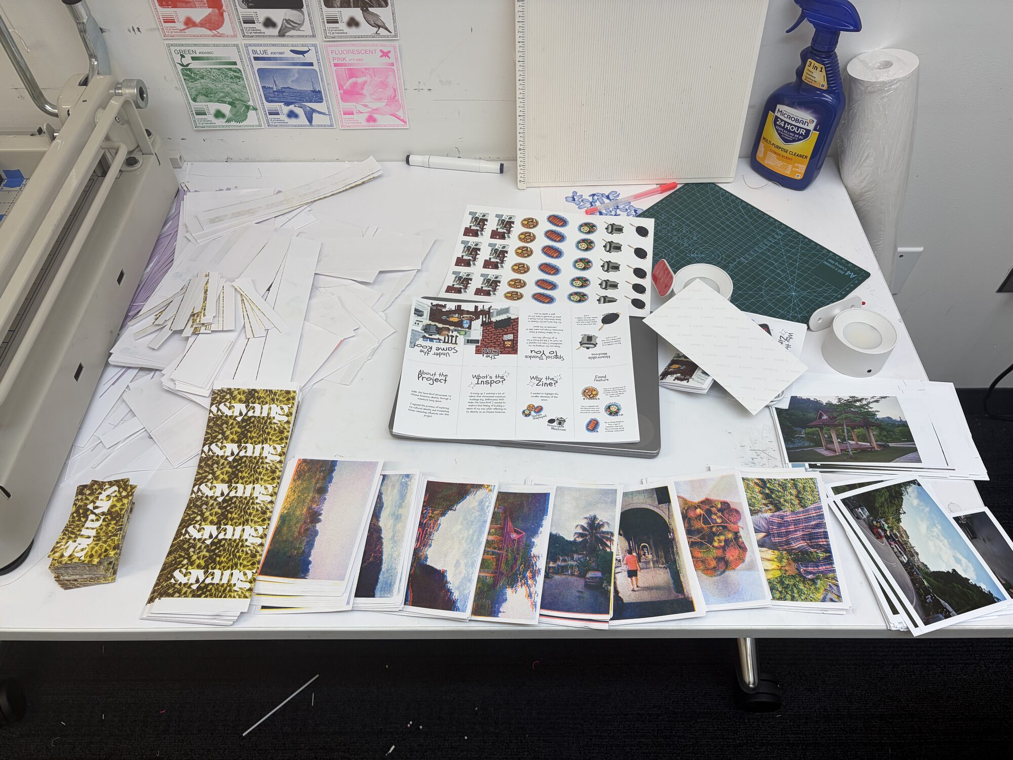 Using the industrial paper cutter with a friend