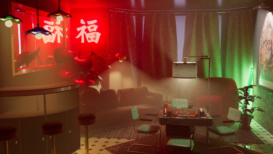 The Mahjong Room, blurry render 1