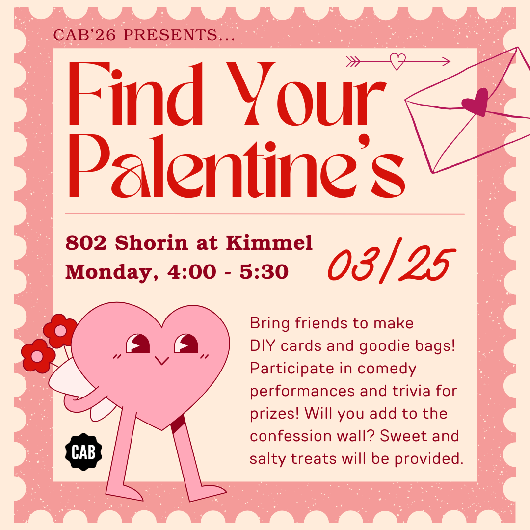NYU Class Activities Board Event Graphics, Palentine's graphic 1