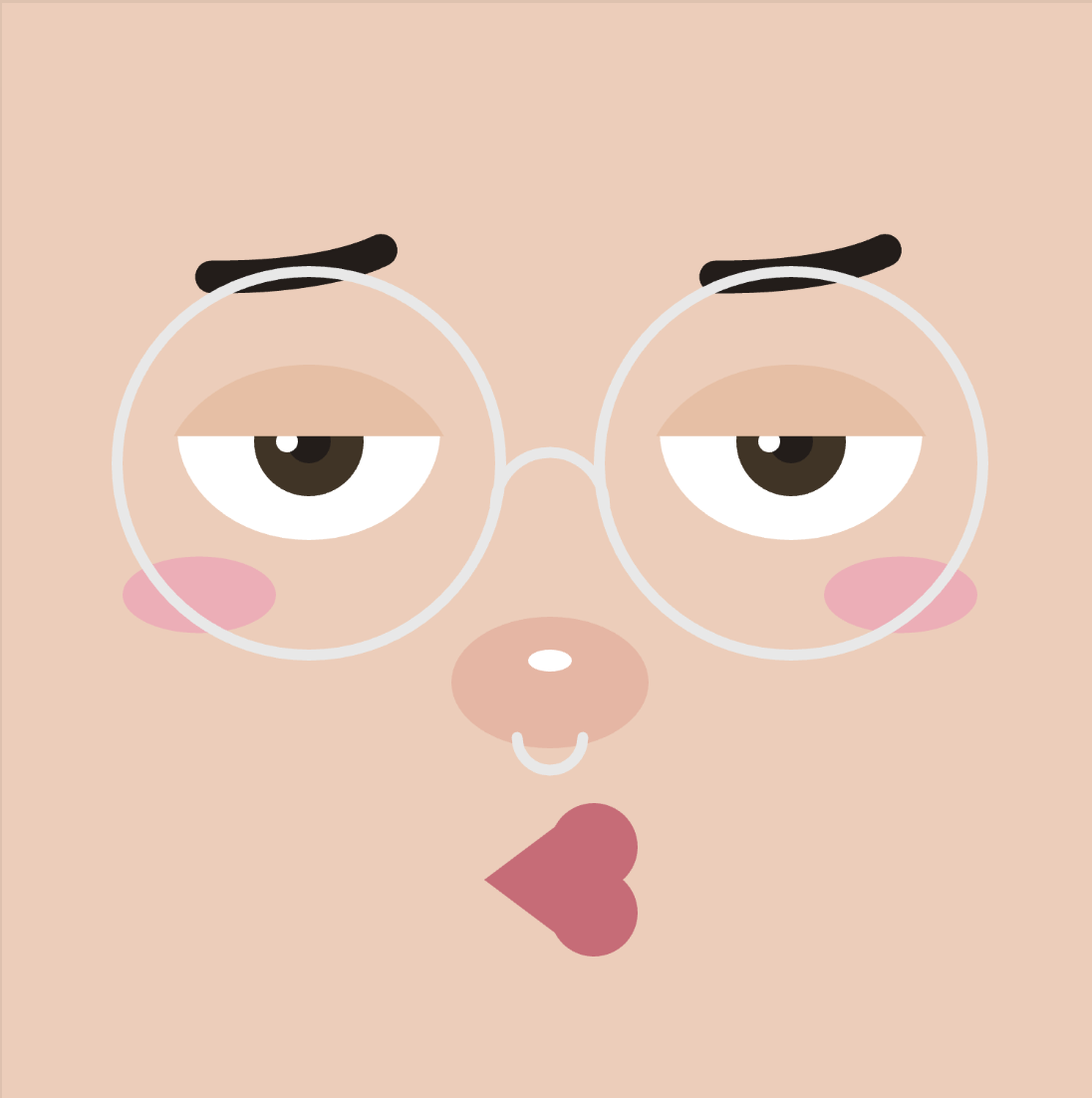Selfie, a p5.js sketch made of static shapes